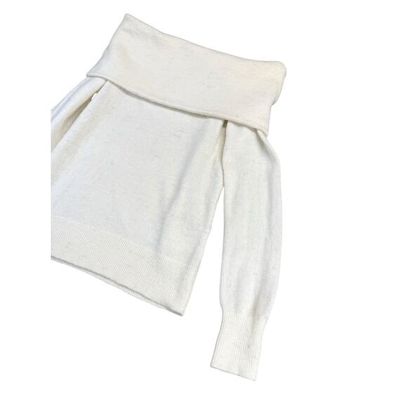Club Monaco Charlotta Off Shoulder Sweater XS White Wool Alpaca Blend - Picture 3 of 9